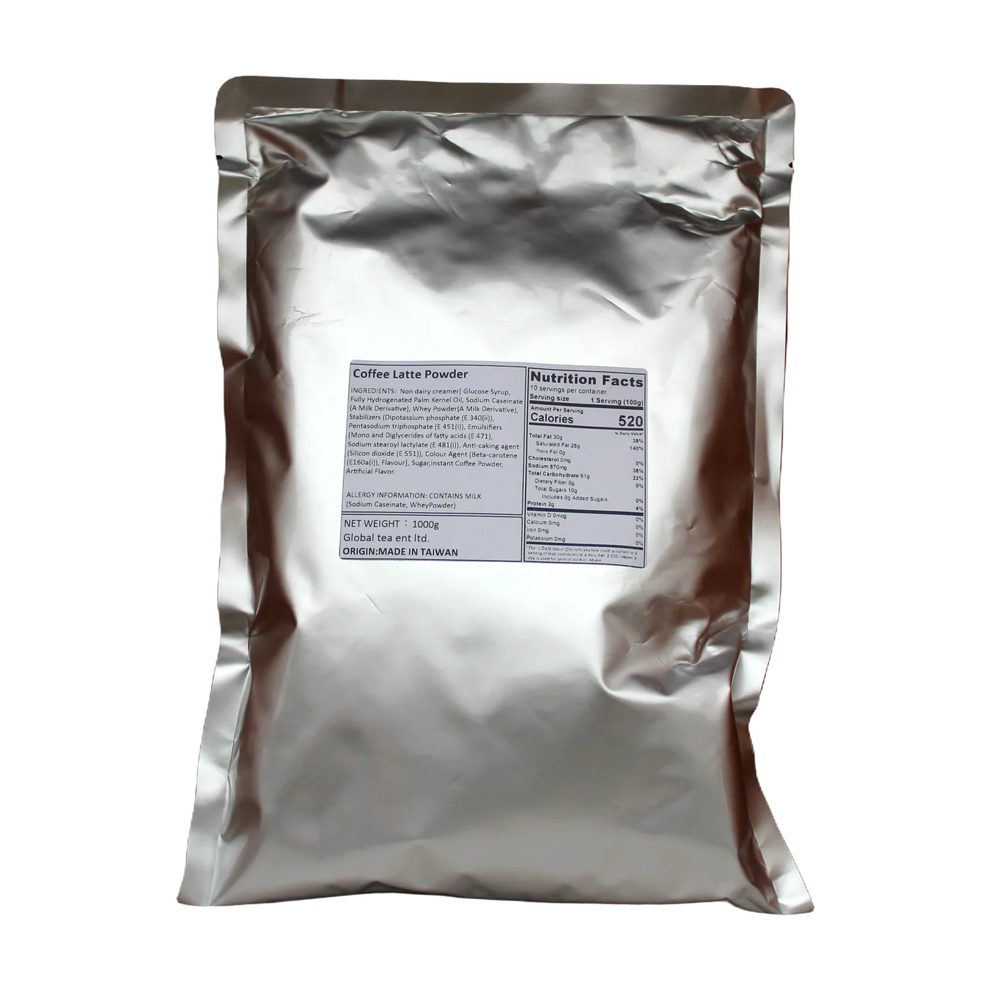 Coffee Latte Powder packaging, product photo