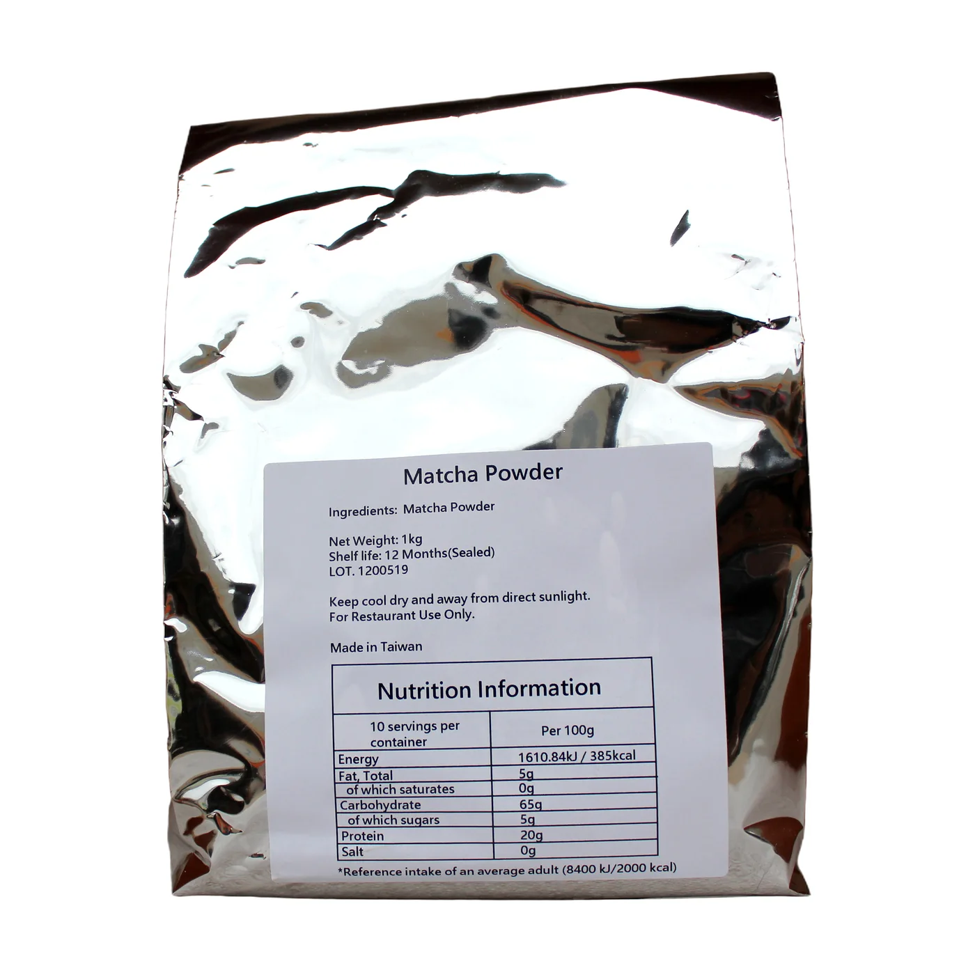 Matcha Powder packaging, front