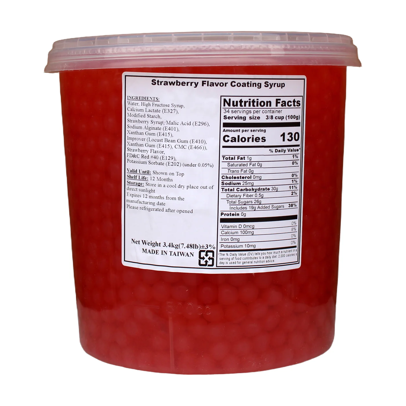 Strawberry Popping Boba packaging, product photo